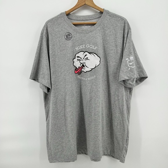 Nike Other - Nike Golf Tee  T Shirt Mens 2XL Gray Graphic "‎ Blowin A Hoolie" Dri-Fit NWOT